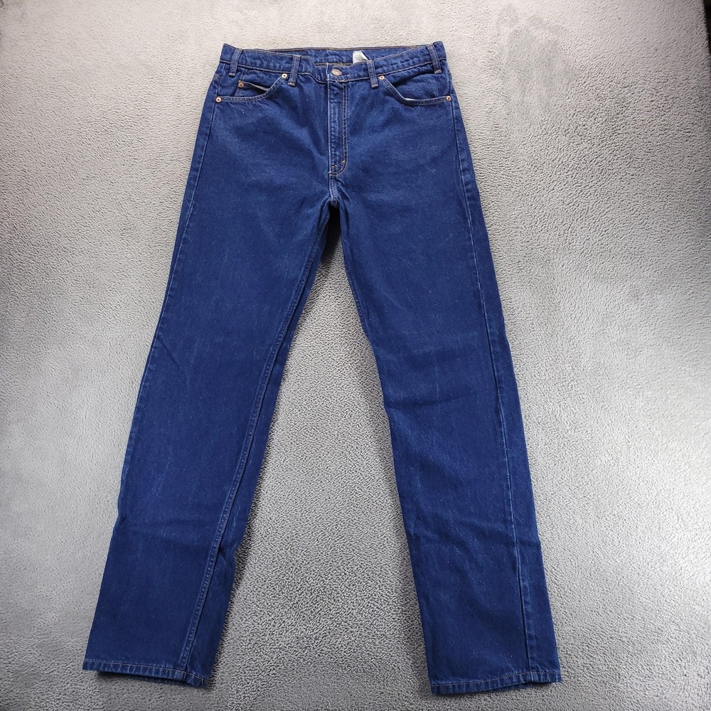 VTG Levis 505 Jeans Mens 36x34 Blue Straight Dark Wash Orange Tab 90s